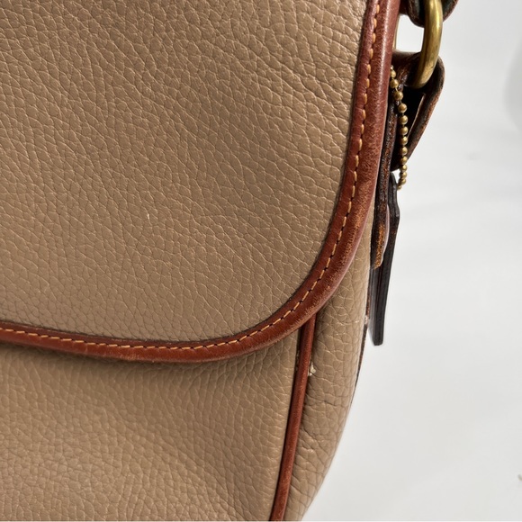 Coach VTG (80’s?) Leather Trimmed Brown Shoulder Bag - Picture 3 of 16